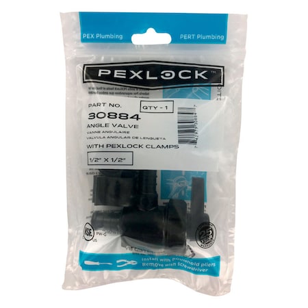 Pexlock Flair-It PEXLock 1/2 in. PEX X 1/2 in. D PEX PPSU Angle Valve 30884